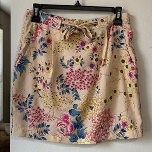 Floral fun mid thigh skirt with waist tie